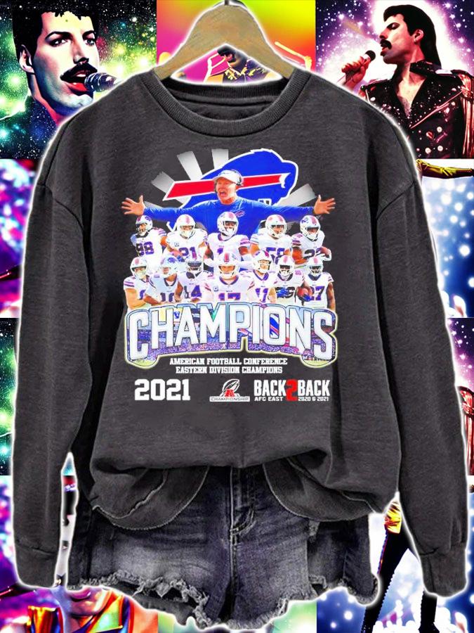 Champions American Football Conference Eastern Division 2021 Back 2 Back AFC East shirt sweatshirt