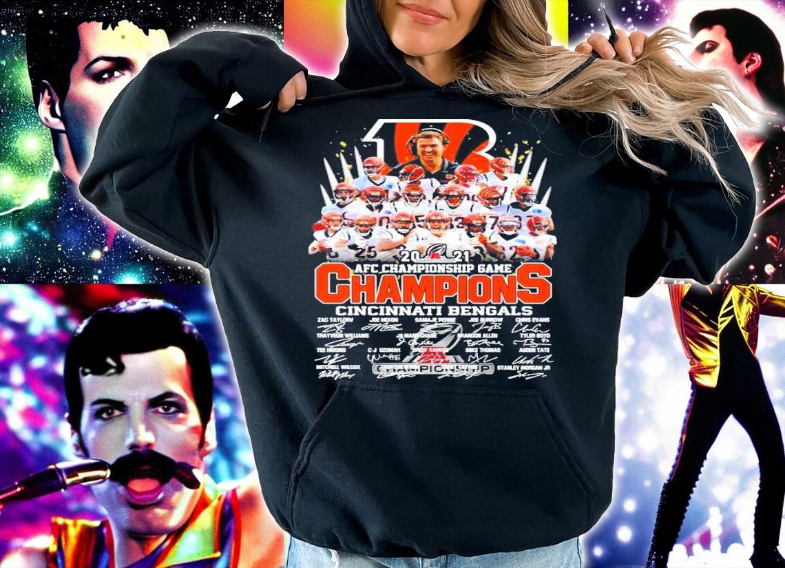 Cincinnati Bengals 2021 AFC Championship Game Champions Signatures Shirt
