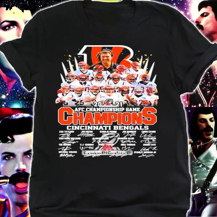 Cincinnati Bengals 2021 AFC Championship Game Champions Signatures Shirt