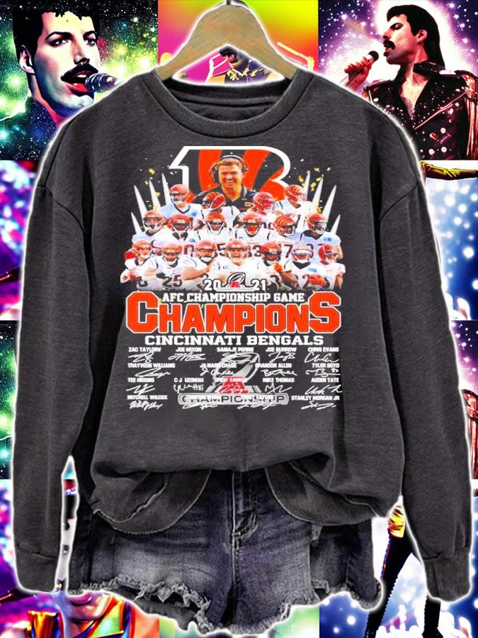 Cincinnati Bengals 2021 AFC Championship Game Champions Signatures Shirt