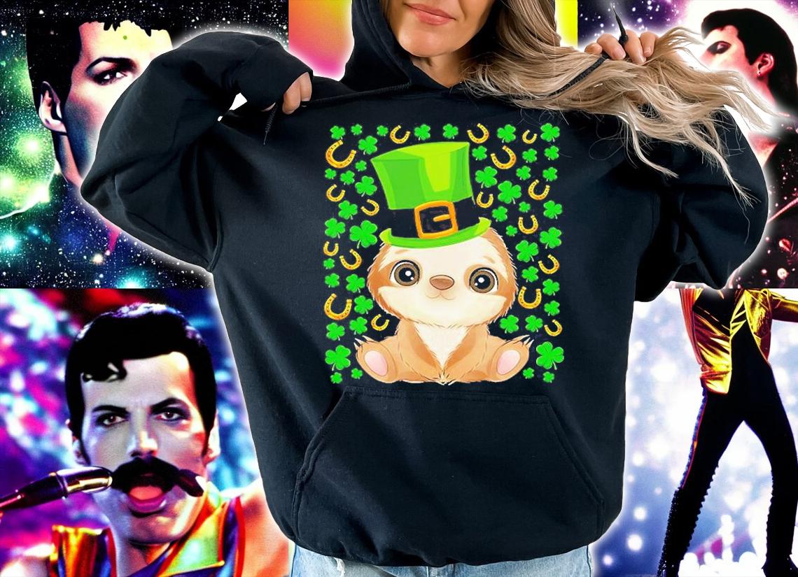 Cute Sloth St Patrick's Day Hat Shamrock T-Shirt hoodie