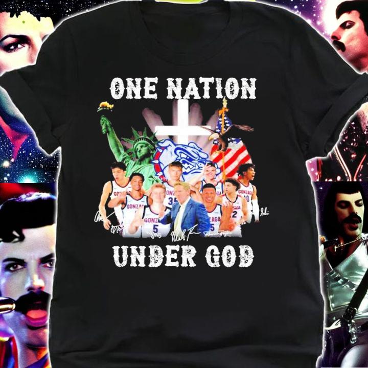 Gonzaga Bulldogs One Nation Under God Signatures Shirt shirt