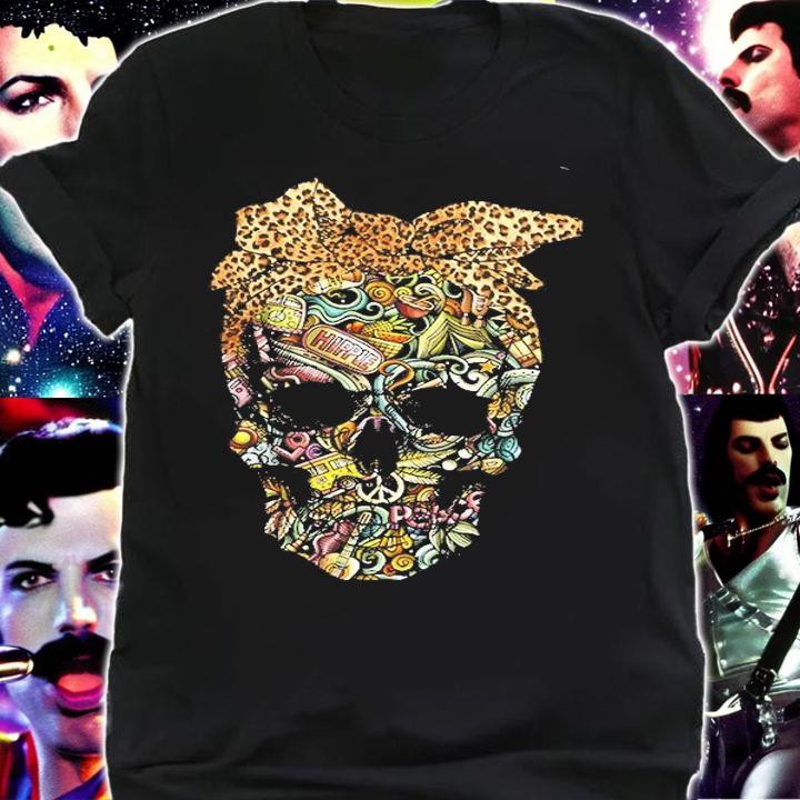 Hippie Skull Leopard Bandana T-Shirt shirt