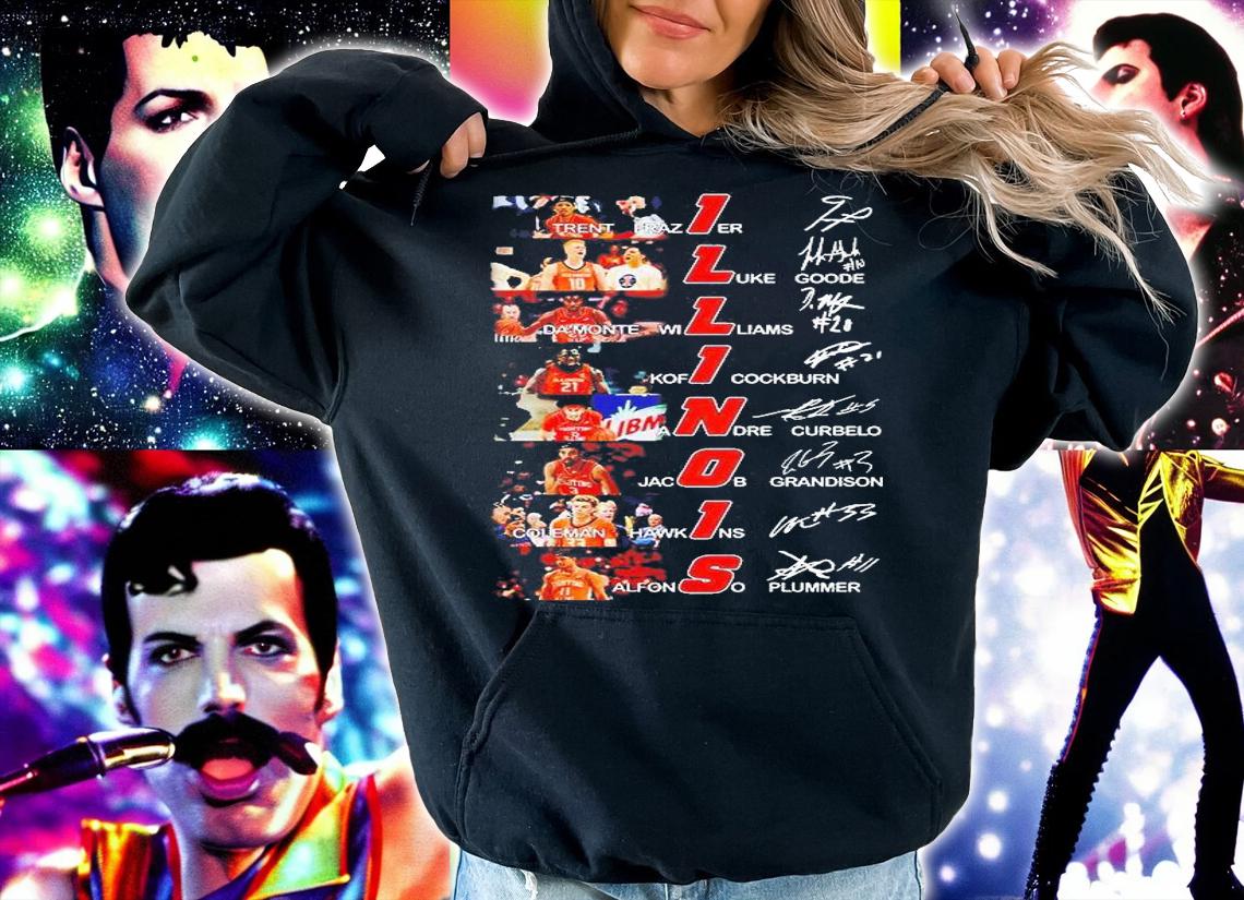 Illinois Teams Players Signatures T-Shirt hoodie