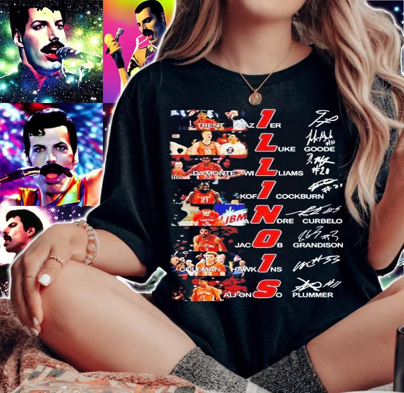 Illinois Teams Players Signatures T-Shirt woman shirt
