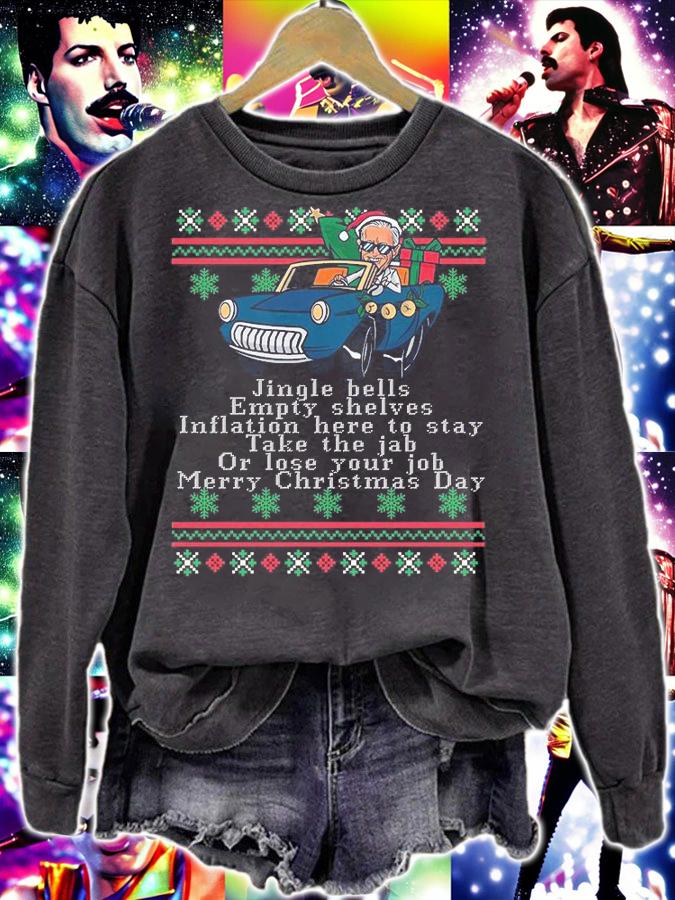 Jingle Joe Biden Funny Santa Trump Ugly Christmas T-Shirt sweatshirt