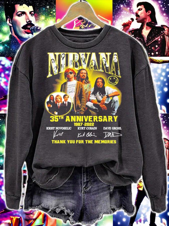 Nirvana Kurt Cobain 35th Anniversary 1987-2022 Signatures Thank You For The Memories Shirt sweatshirt