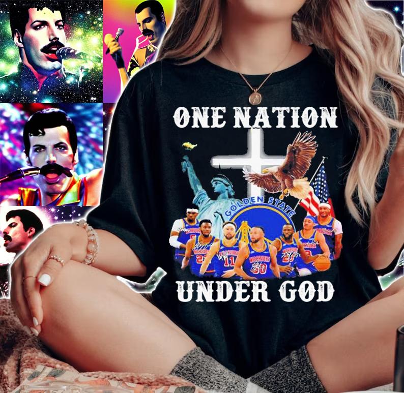 One Nation Under God Golden State Warriors Signatures Shirt woman shirt
