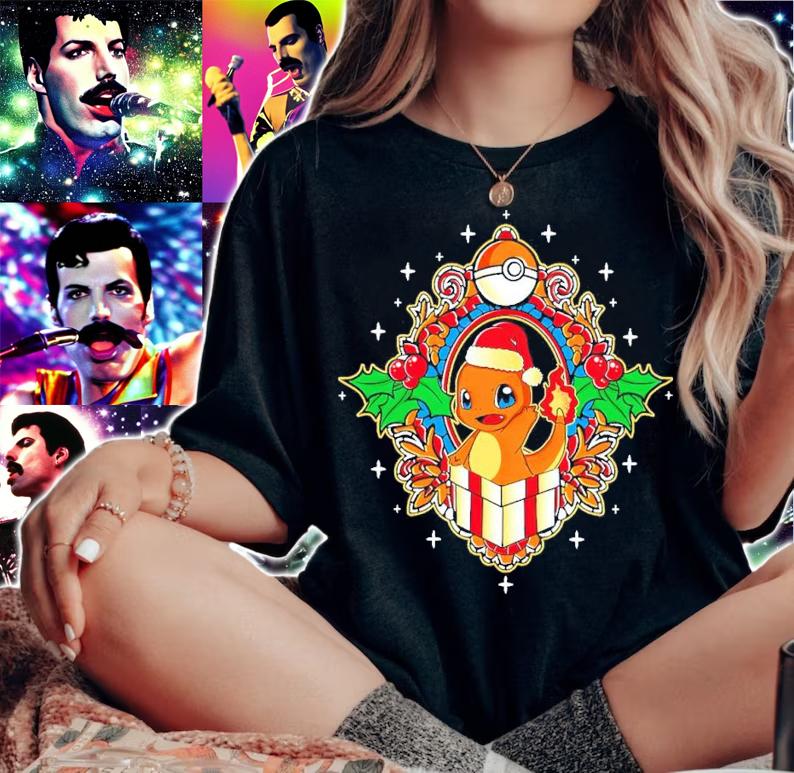 Pokemon Charmander Holiday Christmas Shirt woman shirt