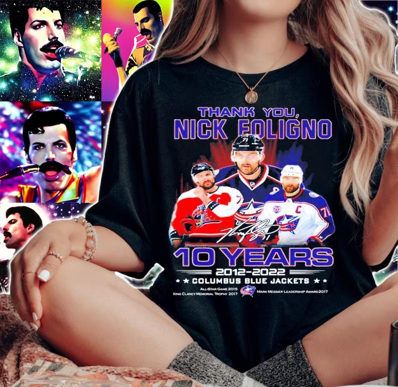 Thank You Nick Foligno 10 Years 2012-2922 Columbus Blue Jackets Signatures Shirt woman shirt