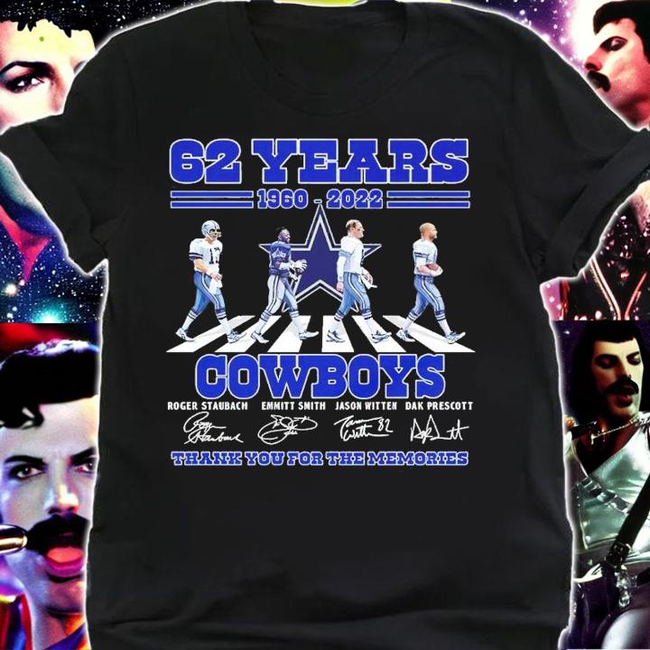 Top 62 Years 1960-2022 Cowboys Dallas Signatures Thank You For The Memories Shirt