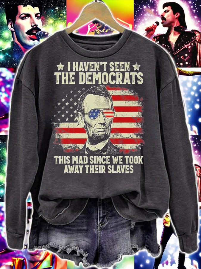 Vintage American Flag Patriots I Haven't Seen The Democrats T-Shirt
