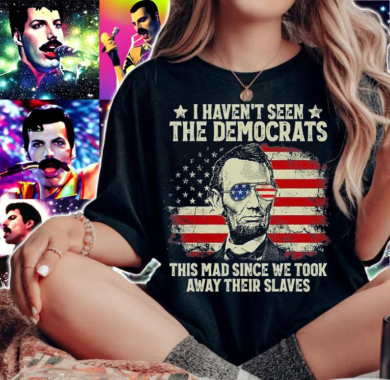Vintage American Flag Patriots I Haven't Seen The Democrats T-Shirt