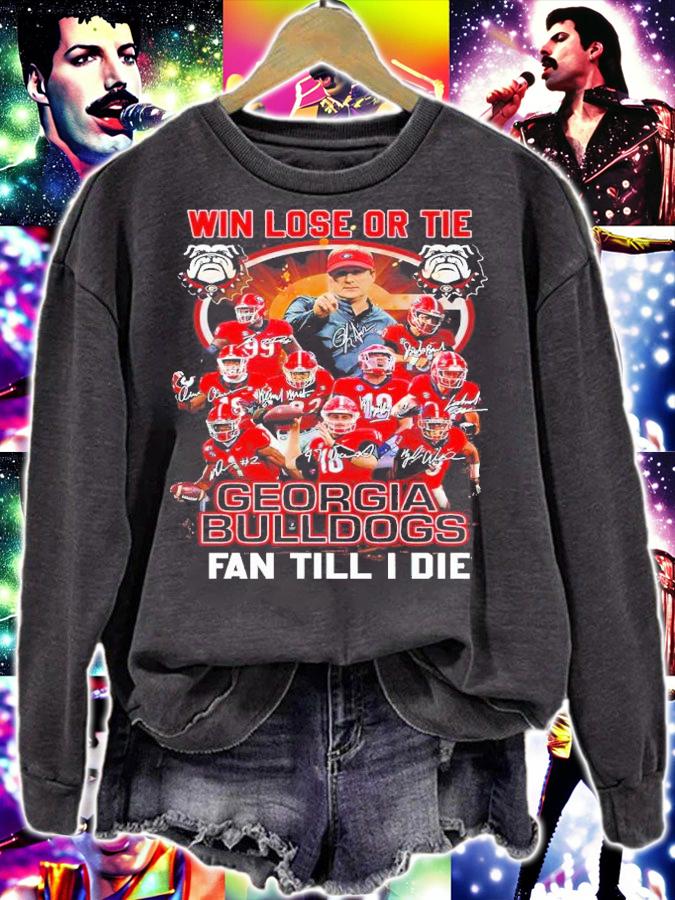 Win Lose Or Tie Georgia Bulldogs Fan Till I Die T-Shirt