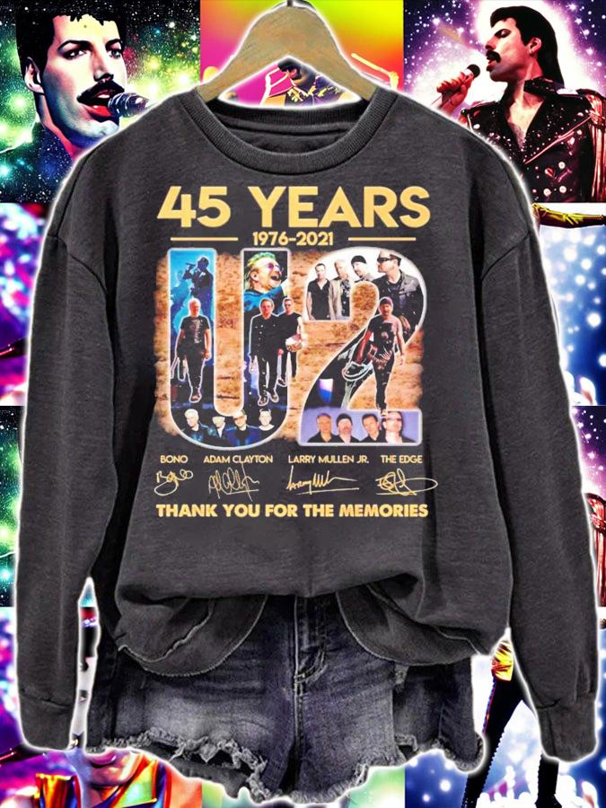 45 years 1976-2021 U2 signatures thank you for the memories shirt sweatshirt