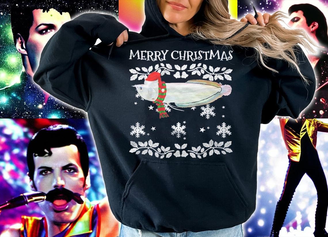 Fish Merry Christmas Ornament Arowana Ugly Xmas Shirt hoodie