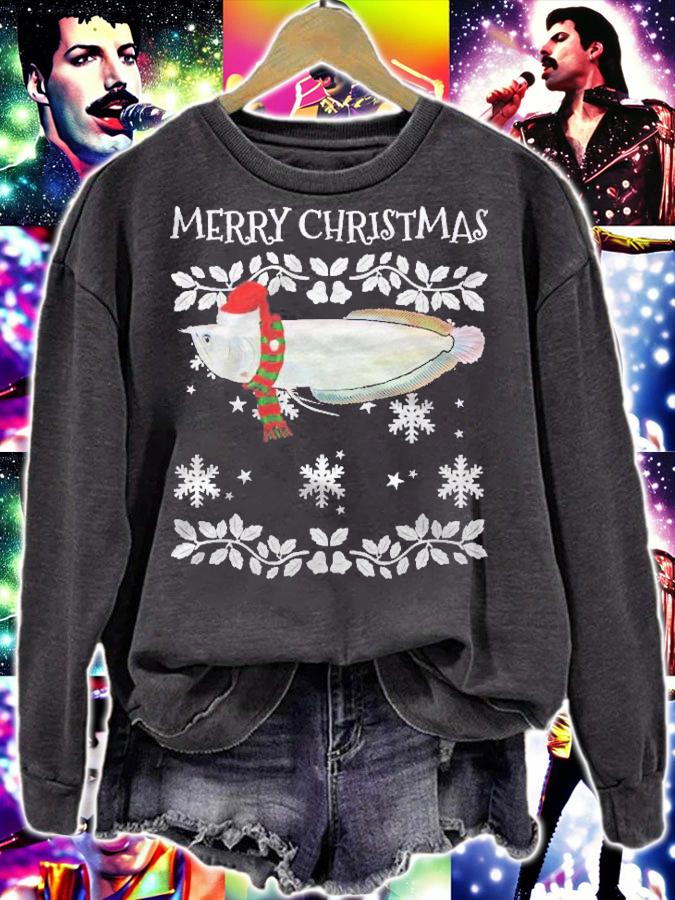 Fish Merry Christmas Ornament Arowana Ugly Xmas Shirt sweatshirt