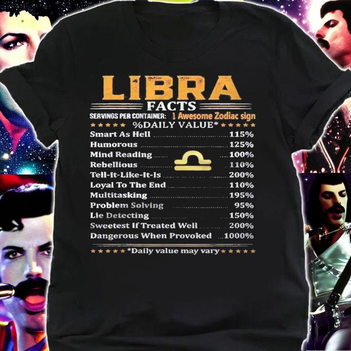 Libra Facts Servings Per Container Zodiac Shirt shirt