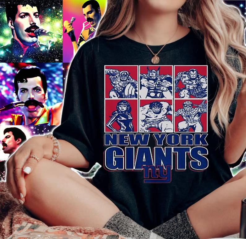 New York Giants Disney Marvel Avengers Line-Up shirt woman shirt
