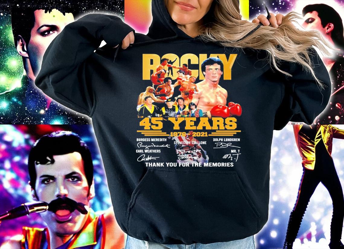 Rocky 45 years 2976-2021 signatures shirt hoodie