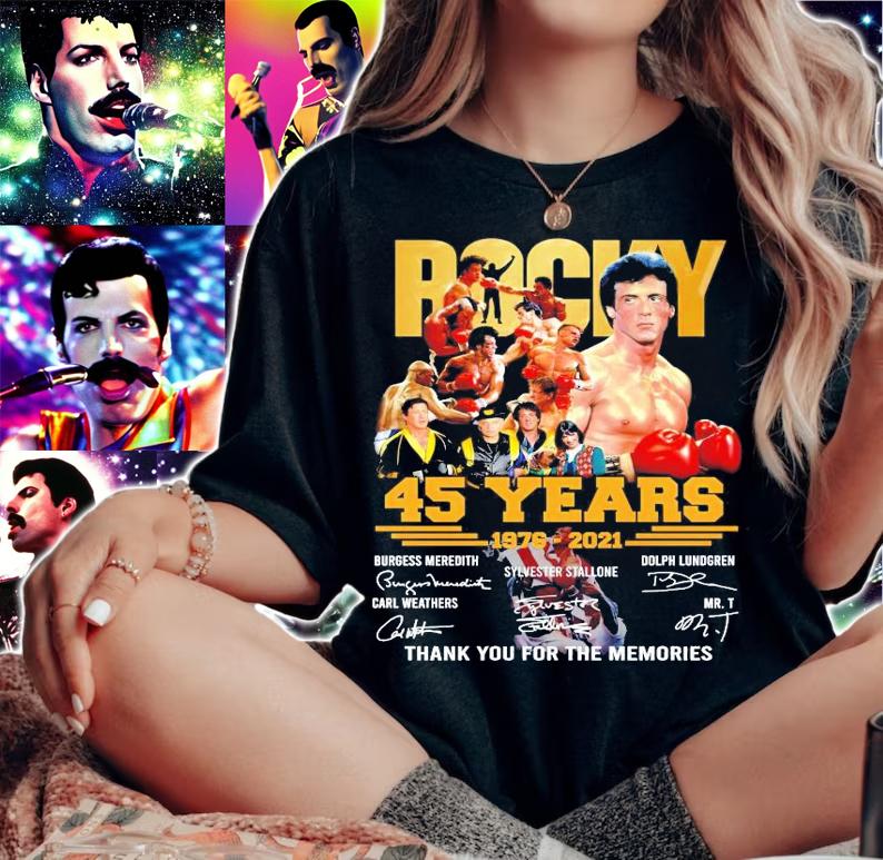 Rocky 45 years 2976-2021 signatures shirt woman shirt