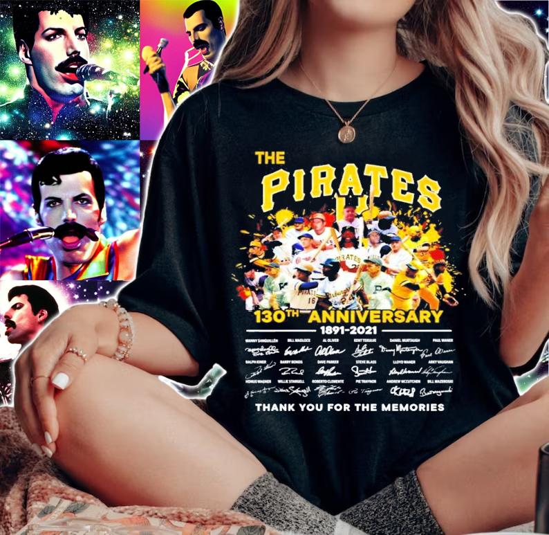 The Pirates 130th anniversary 1891-2021 signatures shirt woman shirt