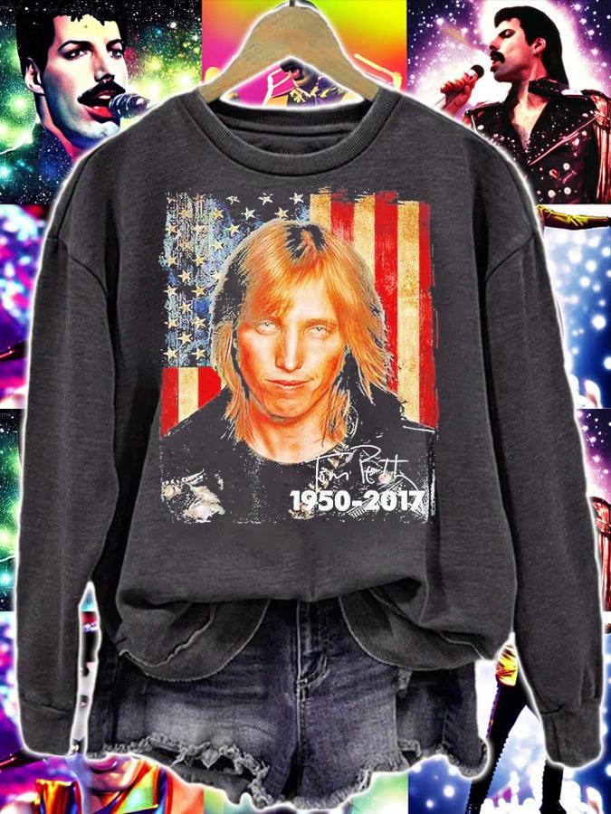Vintage Tom Petty 1950-2017 American flag T-shirt sweatshirt