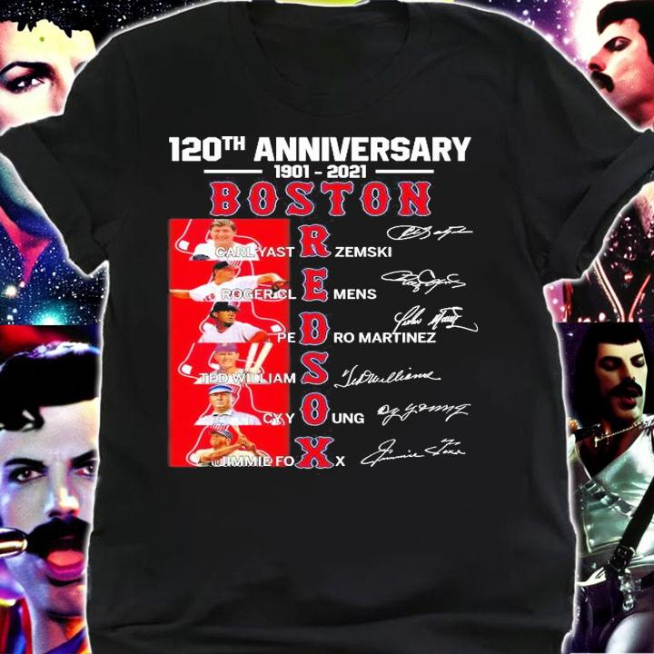 120th anniversary 1901-2021 Boston Red Sox signatures shirt