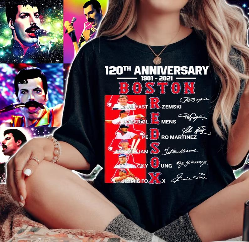 120th anniversary 1901-2021 Boston Red Sox signatures shirt