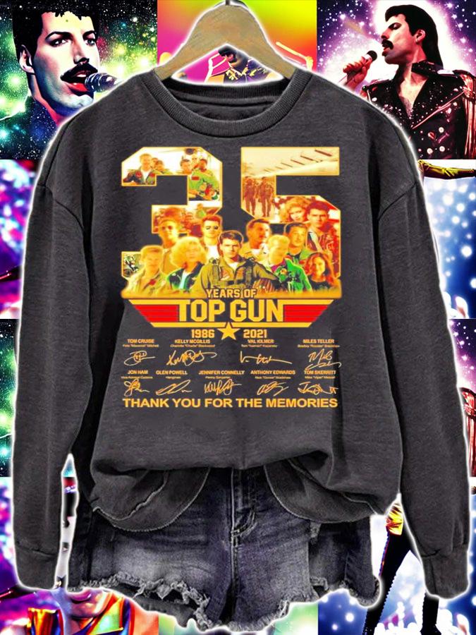 35 years of Top Gun 1986-2021 signatures thank you for the memories shirt