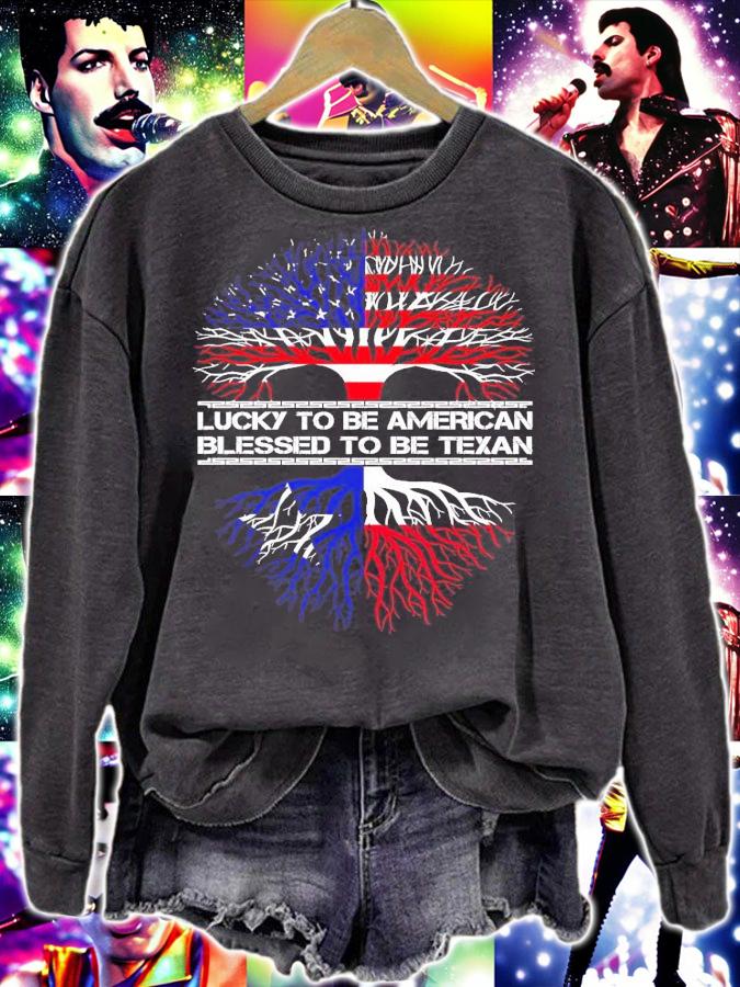 Lucky to be American blessed to be Texan shirt