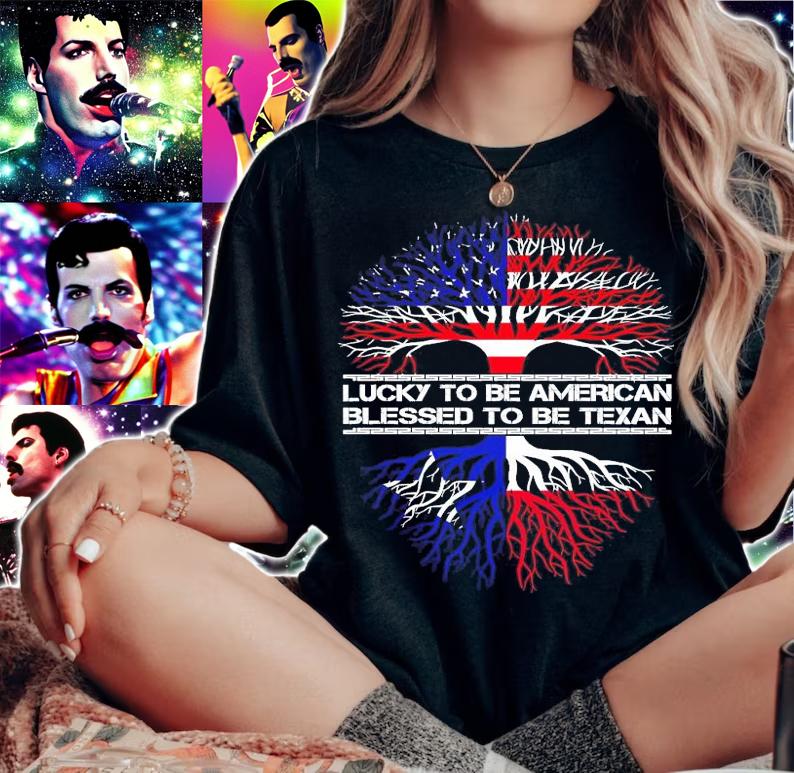 Lucky to be American blessed to be Texan shirt