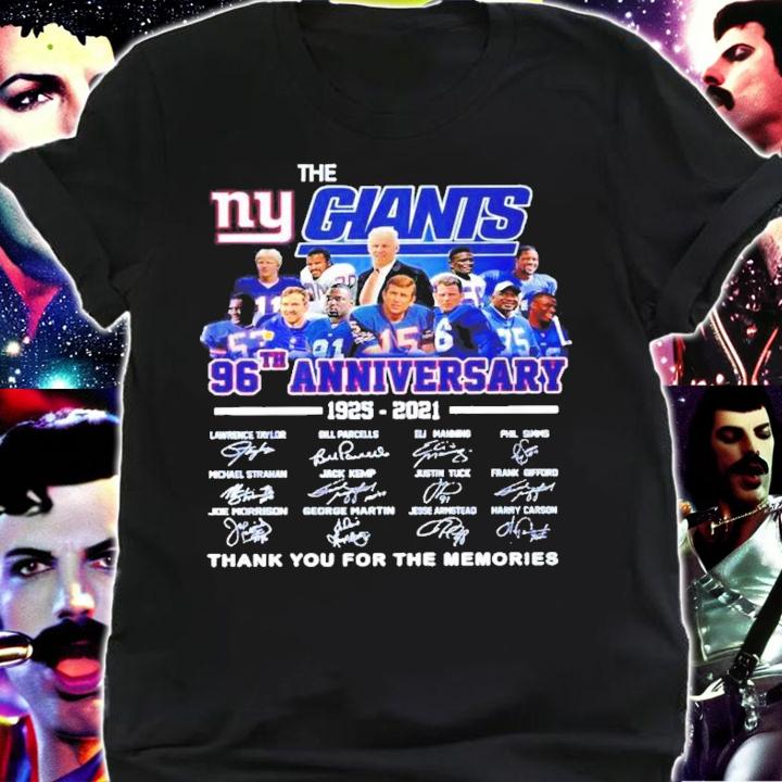 The New York Giants 96th anniversary 1925-2021 signatures shirt