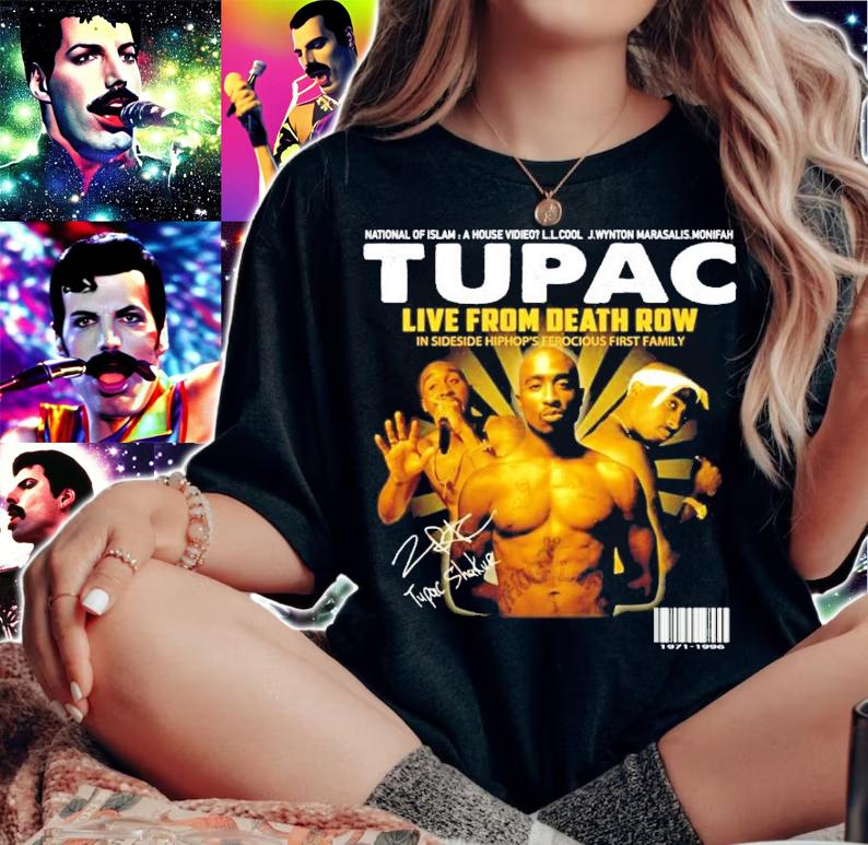 Tupac live from death row signature shirt t-shirt