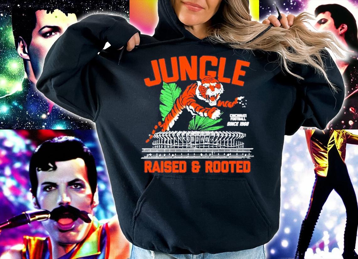 Jungle Raised and rooted Cincinnati football since 1968 shirt
