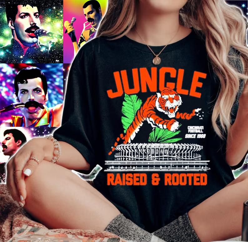 Jungle Raised and rooted Cincinnati football since 1968 shirt