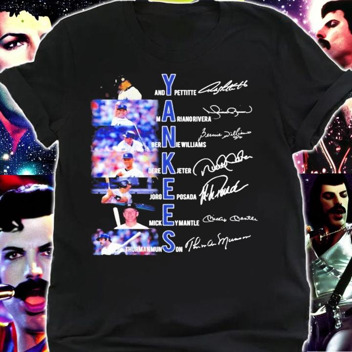 YANKEES Andy Pettitte Mariano Rivera Bernie Williams Derek Jeter signature shirt