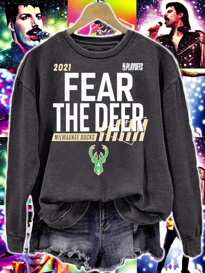 2021 NBA Playoffs Bound Dunk Milwaukee Bucks Fear The Deer shirt