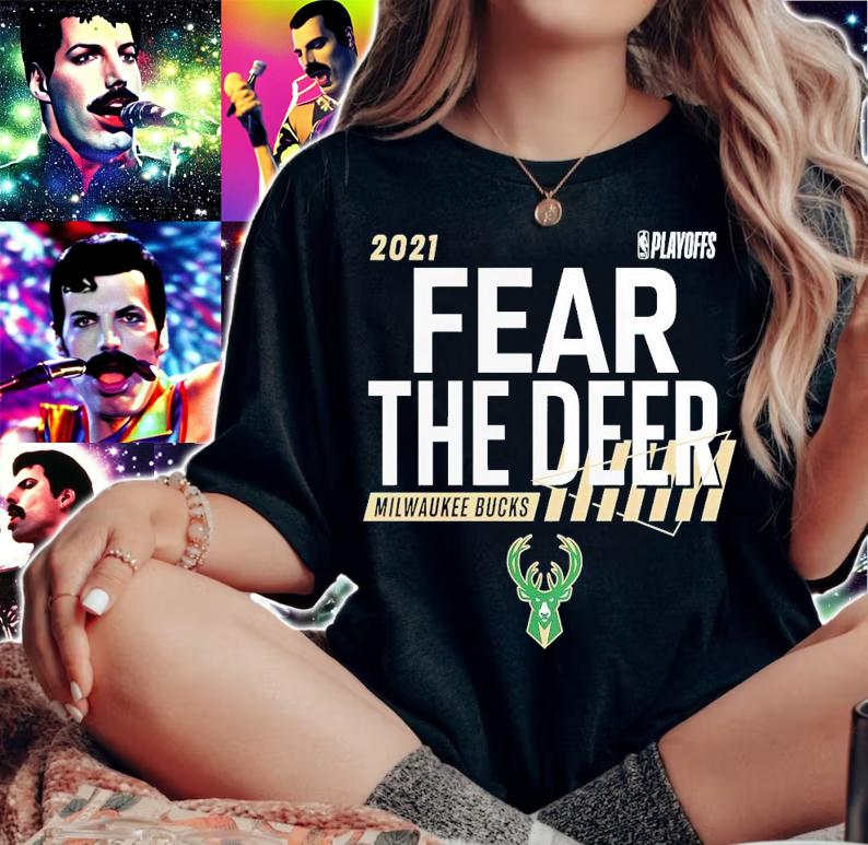 2021 NBA Playoffs Bound Dunk Milwaukee Bucks Fear The Deer shirt
