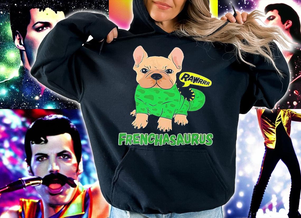 Dinosaur Frenchie Rawrrr T-Shirt - Frenchasaurus dog, halloween gift, french bulldog, Frenchie mom T-shirt