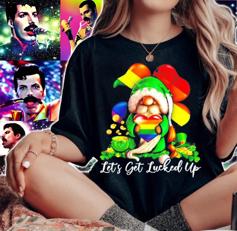 LGBT Gnome let's luckyed up St.Patrick's Day shirt woman shirt