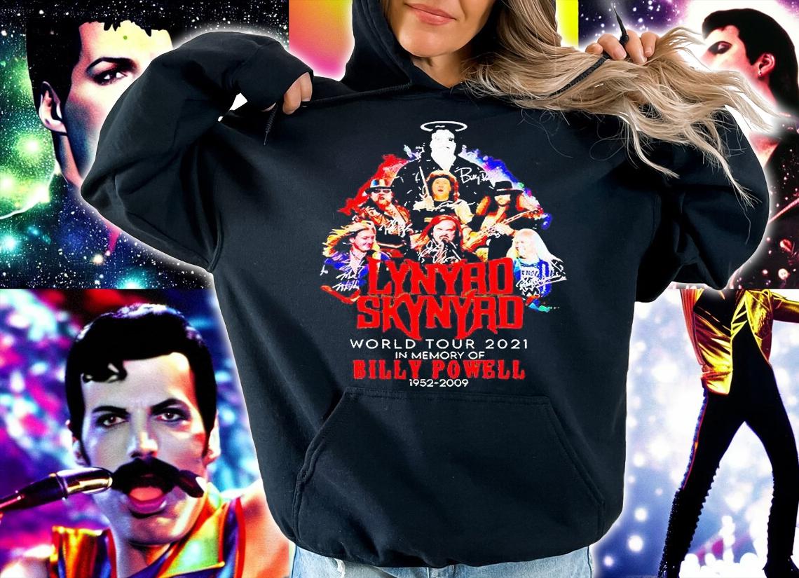 Lynyrd Skynyrd World Tour 2021 In Memory of Billy Powell 1952-2009 signature T-shirt hoodie