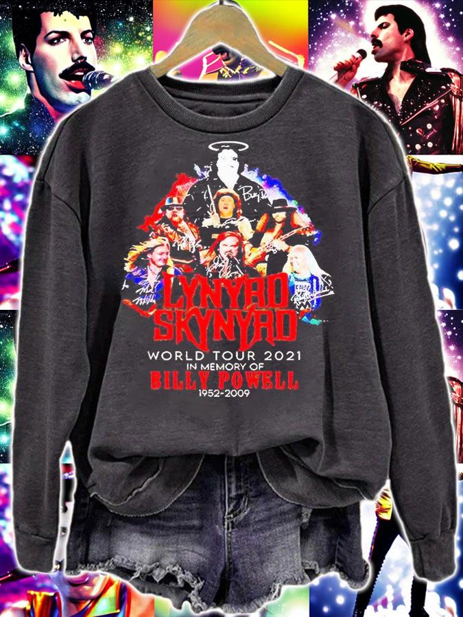 Lynyrd Skynyrd World Tour 2021 In Memory of Billy Powell 1952-2009 signature T-shirt sweatshirt