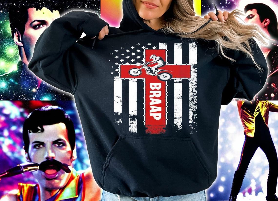 Motocross American flag Braap shirt hoodie