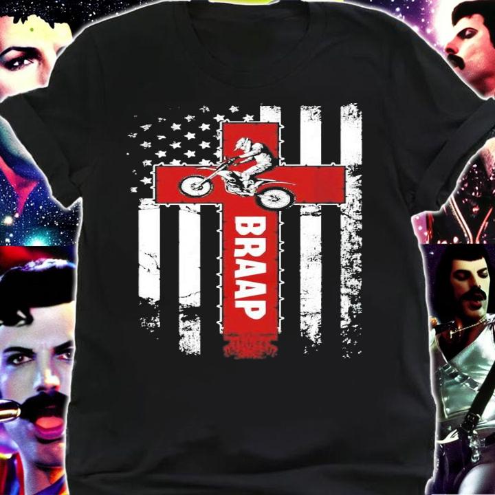 Motocross American flag Braap shirt shirt