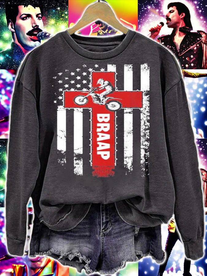Motocross American flag Braap shirt sweatshirt