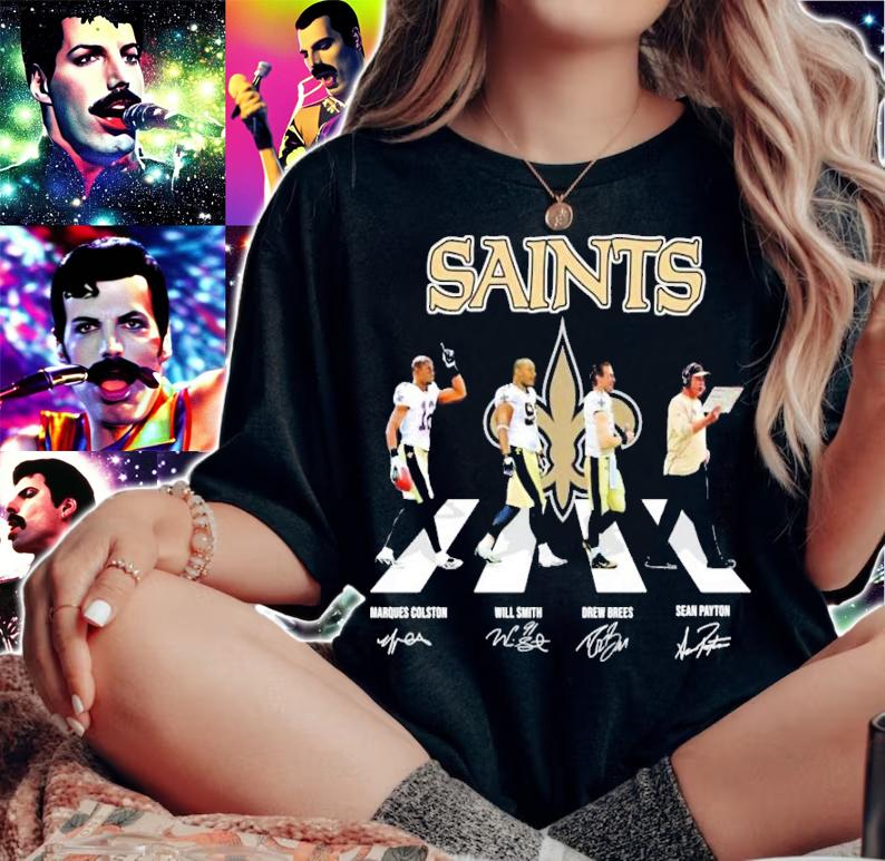 New Orleans Saints Abbey Road signatures shirt woman shirt