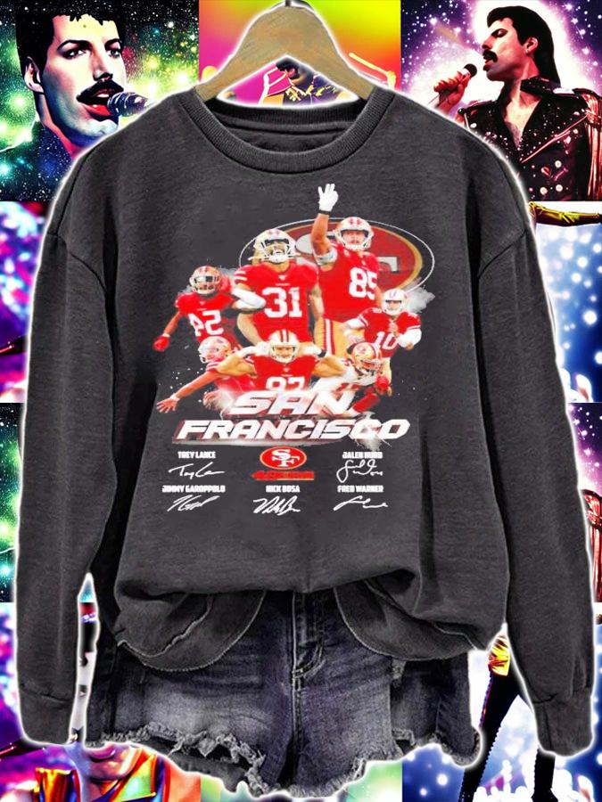 San Francisco 49ERS signatures shirt sweatshirt