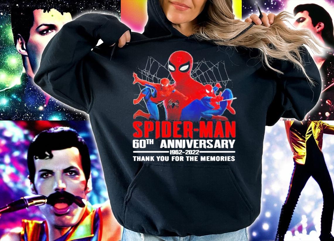 Spider Man 60th anniversary 1962-2022 thank you for the memories shirt hoodie