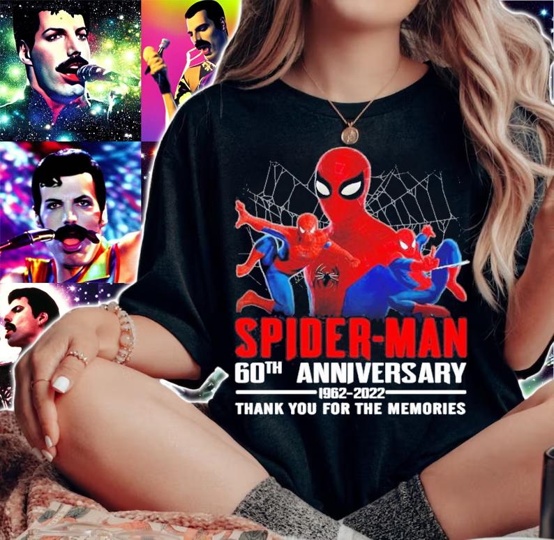 Spider Man 60th anniversary 1962-2022 thank you for the memories shirt woman shirt